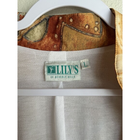 VINTAGE 80s 90s Lily's of Beverly Hills Abstract Jacket Neutral Monochromatic - Picture 4 of 12